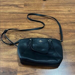 Coach Black Pebbled Leather Shoulder Bag